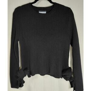 ROWE Fiber Wool Blend Sweater Black Solid Knit Size 22-See Measurements